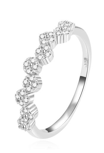 Beneto Půvabný stříbrný prsten s čirými zirkony AGG390 64 mm