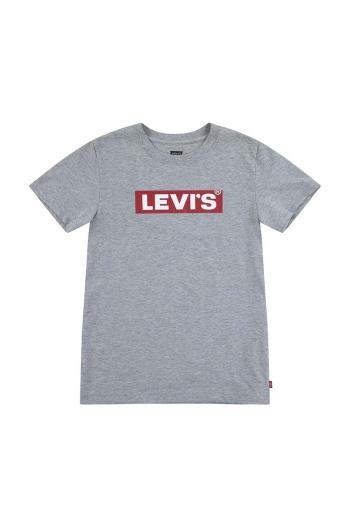 Dětské tričko Levi's BOXTAB TEE šedá barva, s potiskem, 9EJ764