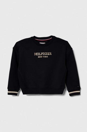 Dětská mikina Tommy Hilfiger tmavomodrá barva, s potiskem