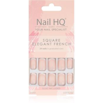 Nail HQ Square umělé nehty Elegant French 24 ks