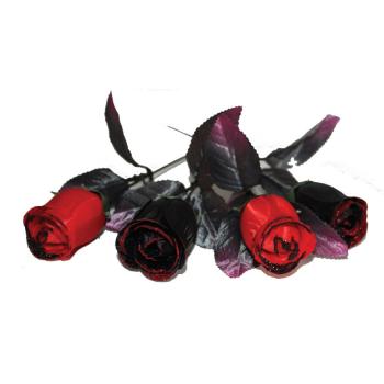 Amscan Dekorace růže - červená/černá 4 ks