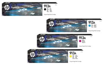 HP L0R95AE,F6T77AE,F6T78AE,F6T79AE - originální cartridge HP 913A, černá + barevná, 12500 stran