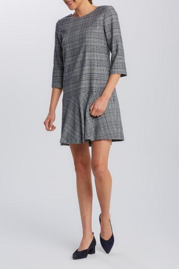 ŠATY GANT D1. CHECKED FLARE DRESS modrá 36