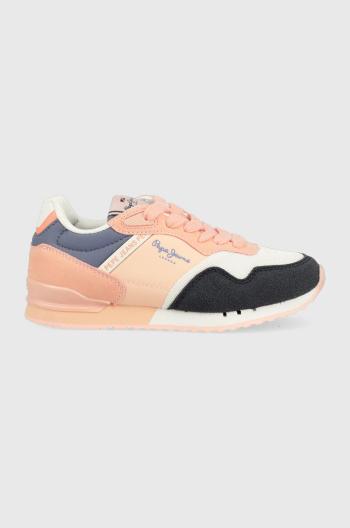 Dětské sneakers boty Pepe Jeans London Basic oranžová barva