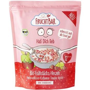 FruchtBar BIO cereálie srdíčka s jahodami, hroznovým vínem a jablkem 125 g (4260133234727)