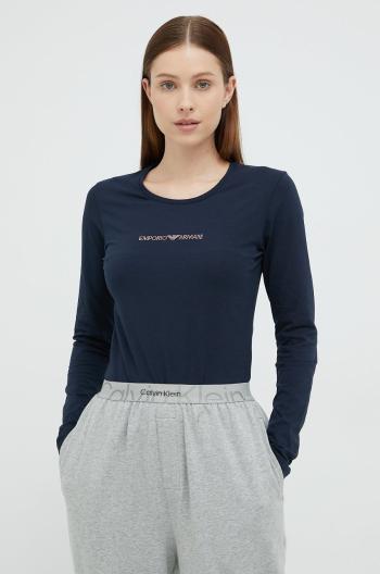 Tričko s dlouhým rukávem Emporio Armani Underwear tmavomodrá barva