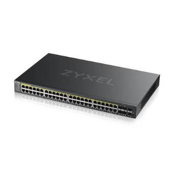 Zyxel GS2220-50HP,EU region,48-port GbE L2 PoE Switch with GbE Uplink (1 year NCC Pro pack license bundled), GS2220-50HP-EU0101F