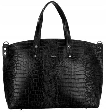 ROVICKY  ČERNÁ SHOPPER KABELKA S IMITACÍ KROKODÝLÍ KŮŽE TWR-159 BLACK Velikost: ONE SIZE