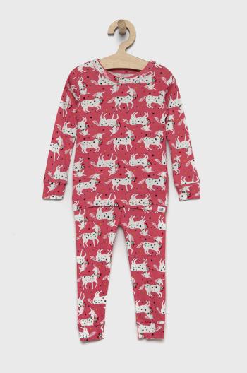Dětské bavlněné pyžamo GAP růžová barva, vzorované