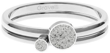 Gravelli Sada ocelových prstenů s betonem Double Dot ocelová/šedá GJRWSSG108 53 mm
