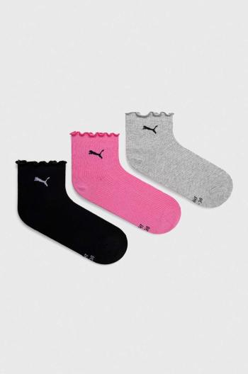 Ponožky Puma 3-pack dámské, růžová barva, 938398