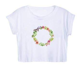 Dámské tričko Organic Crop Top Květinový rámeček