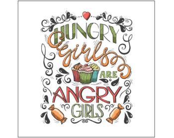 Plakát čtverec Ikea kompatibilní Hungry girls are angry girls