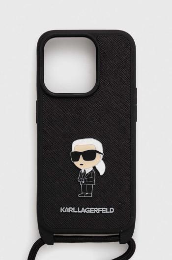 Obal na telefon Karl Lagerfeld iPhone 15 Pro 6.1 černá barva