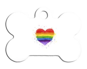 Psí známka kostička Rainbow heart