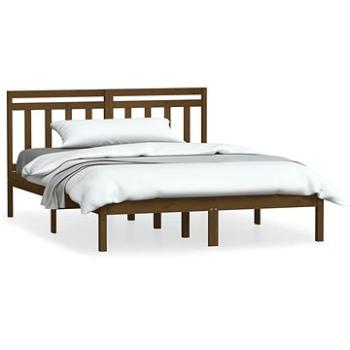Rám postele medově hnědý masivní dřevo 150 × 200 cm King Size, 3100597 (3100597)