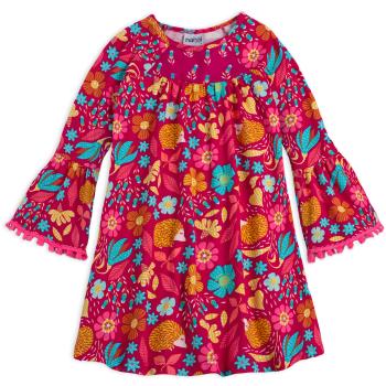 Dívčí šaty NANAI KYTIČKY růžové Velikost: 116