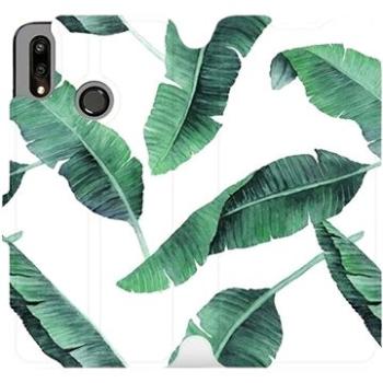 Flipové pouzdro na mobil Huawei P Smart 2019 - MG06P Zelené listy na bílém pozadí (5903226714933)