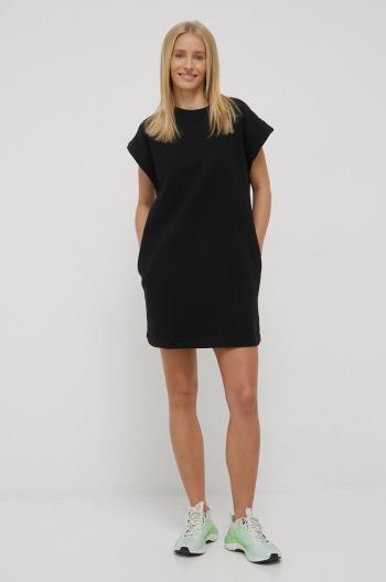 Bavlněné šaty Deha černá barva, mini, jednoduchý