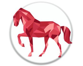 3D samolepky kruh - 5 kusů Kůň z polygonů