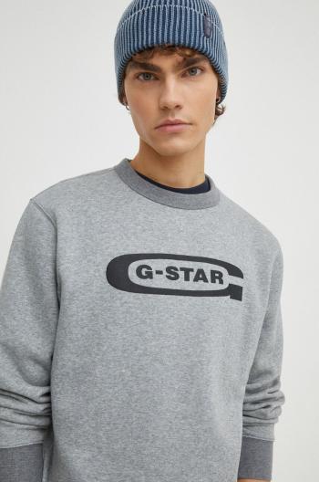 Mikina G-Star Raw pánská, šedá barva, s potiskem