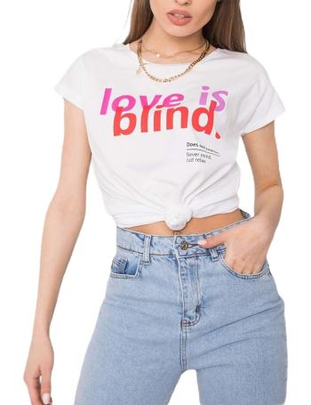 Bílé dámské tričko s nápisem love is blind vel. XL