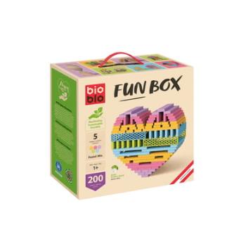 Bioblo FUN BOX Pastelový mix - 200 stavebních kostek v 5 barvách