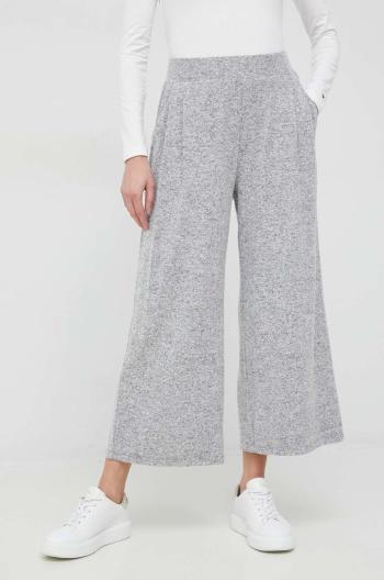 Kalhoty Dkny dámské, šedá barva, široké, high waist