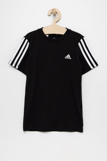 Dětské bavlněné tričko adidas Performance HF1903 černá barva, hladké