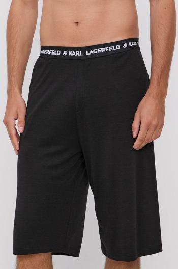 Pyžamové šortky Karl Lagerfeld pánské, černá barva, hladké