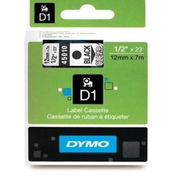 Dymo D1 45010, S0720500, 12mm x 7m černý tisk / průhledný podklad, originální páska