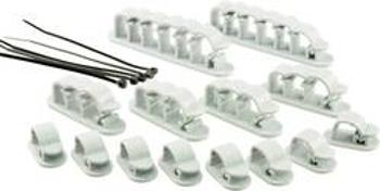 Držák kabelu TRU COMPONENTS WCM-SET-TT 1386629, samolepicí, transparentní, 19 ks