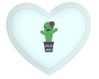 Polštář Srdce Kaktus