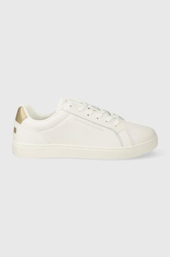 Kožené sneakers boty Tommy Hilfiger ESSENTIAL CUPSOLE SNEAKER GOLD bílá barva, FW0FW07869