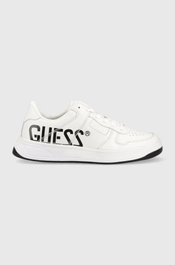 Kožené sneakers boty Guess Ponte bílá barva