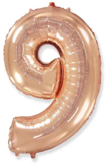 Balón foliový číslice růžovozlatá - Rose Gold 115 cm - 9 - Flexmetal