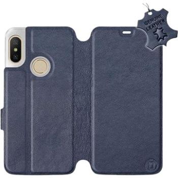 Flip pouzdro na mobil Xiaomi Mi A2 Lite - Modré - kožené -   Blue Leather (5903226521678)