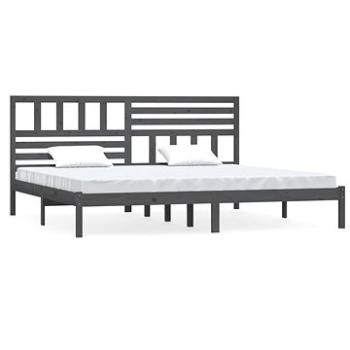 Rám postele šedý masivní borovice 180 × 200 cm Super King, 3101040 (3101040)