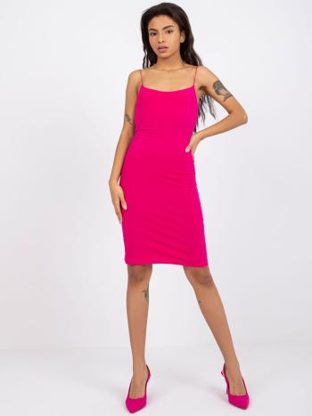 FUCHSIOVÉ BASIC ŠATY SYCYLIA NA TENKÁ RAMÍNKA RV-SK-7560.90-FUCHSIA PINK Velikost: XS