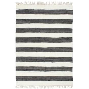 Ručně tkaný koberec Chindi bavlna 160×230 cm antracitovo-bílý (133915)