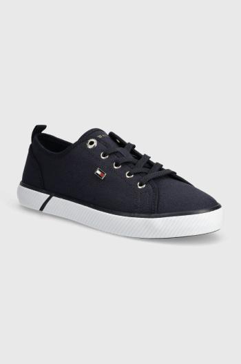 Tenisky Tommy Hilfiger VULC CANVAS SNEAKER dámské, tmavomodrá barva, FW0FW08063