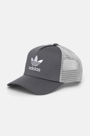 Kšiltovka adidas Originals šedá barva, s aplikací, IX9683