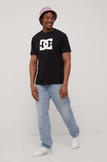 Bavlněné tričko DC černá barva, s potiskem