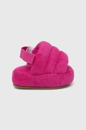 Dětské papuče GAP růžová barva