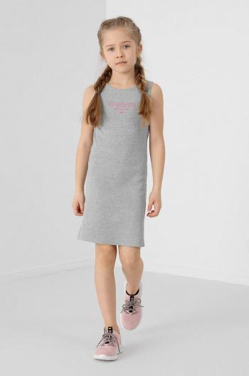 Dívčí šaty 4F šedá barva, mini, jednoduchý