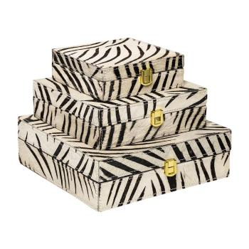 Zebra Bijoux box z hovězí kůže (sada 3ks) - 25,5*25,5*8cm MHZBB