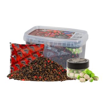 Benzar mix winter pellet box 400 g + twister nástraha + aroma sáček - chili klobása