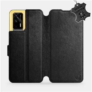 Kožené Flip pouzdro na mobil Realme GT 5G - Černé - Black Leather (5903516668052)