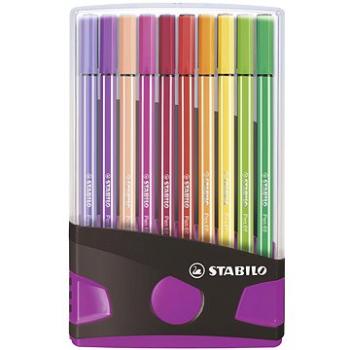 STABILO Pen 68 ColorParade pouzdro antracit/růžová 20 barev (4006381551236)