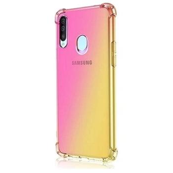 TopQ Samsung A20s silikon Shock duhový růžovo-žlutý 54116 (Sun-54116)